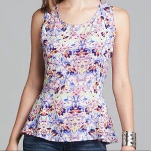 Olive & Oak Sleeveless Floral Peplum Top XS